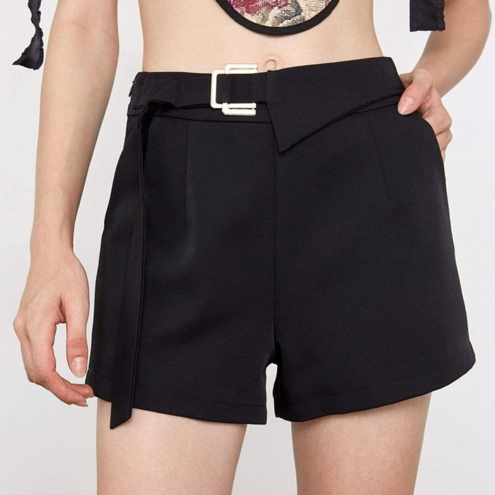 Siobhan Black Belted Shorts - S / Black